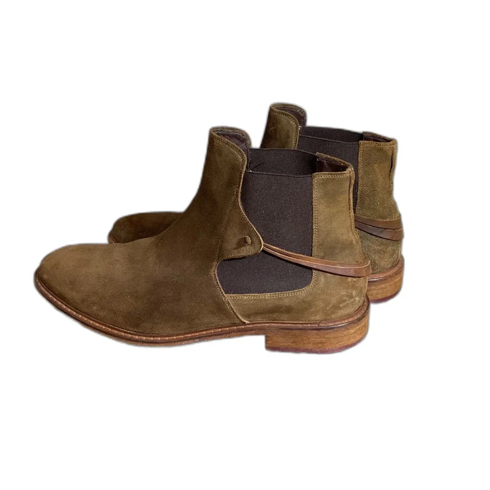 BACCO‎ BUCCI Men's Shoes Italian Leather Chelsea Harness Boots Size 11.5 Brown